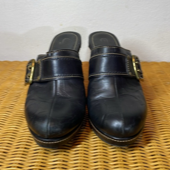 COACH Clogs Slides Mules Platform Heels Dark Brown Sz 10 - Picture 7 of 11